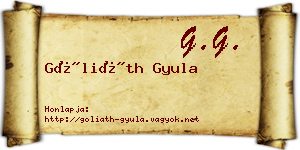 Góliáth Gyula névjegykártya